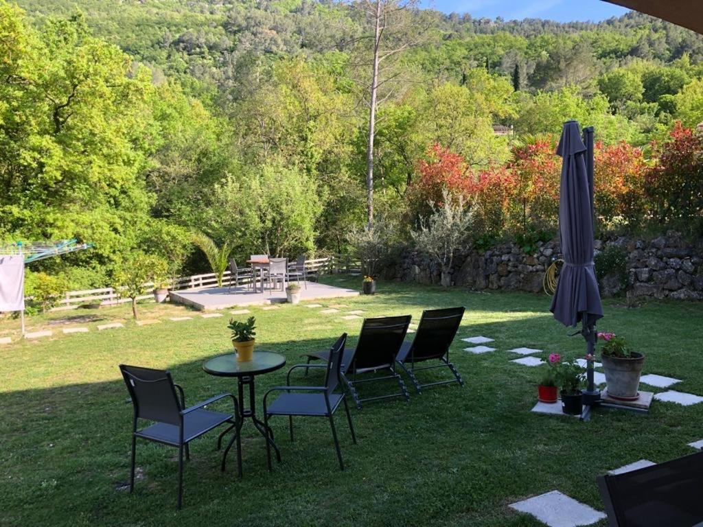 Studio Calme Et Agreable Avec Acces Jardin Partage Le Bar-sur-Loup Exteriör bild